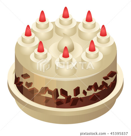 Birthday Cake Icon Isometric Style Stock Illustration
