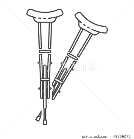 Metal crutches icon, outline style Metal crutches icon, outline style 45396071