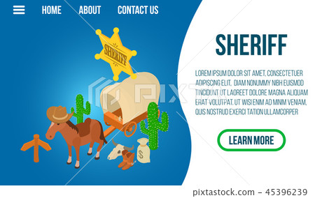 Sheriff concept banner, isometric style 45396239