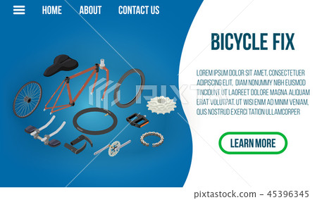 Bicycle fix concept banner, isometric style 45396345