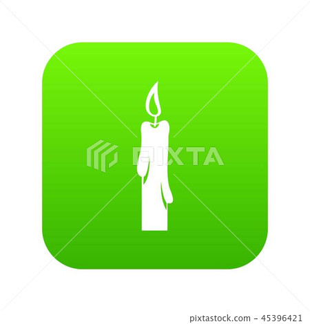 Candle icon digital green Candle icon digital green 45396421