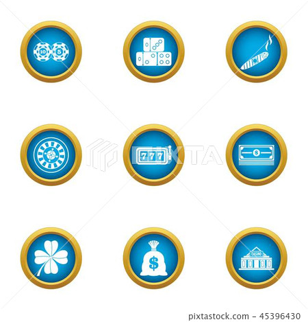 777 icons set, flat style 45396430