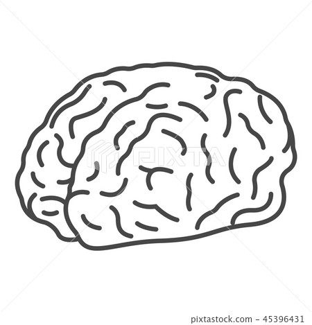 Genius brain icon, outline style Genius brain icon, outline style 45396431