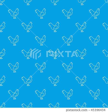 Chicken pattern vector seamless blue Chicken pattern vector seamless blue 45396434