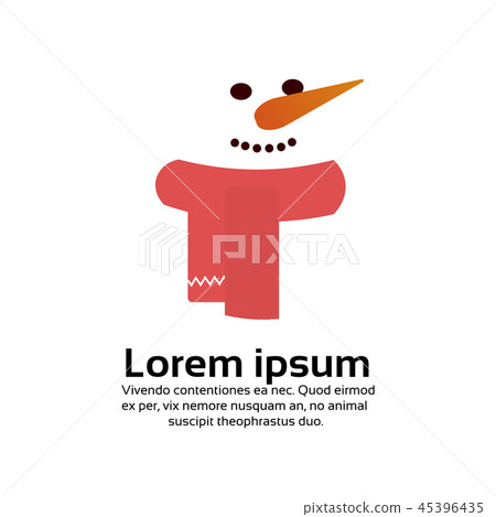 cute snowman portrait happy new year merry christmas decoration concept flat copy space cute snowman portrait happy new year merry christmas decoration concept flat copy space 45396435