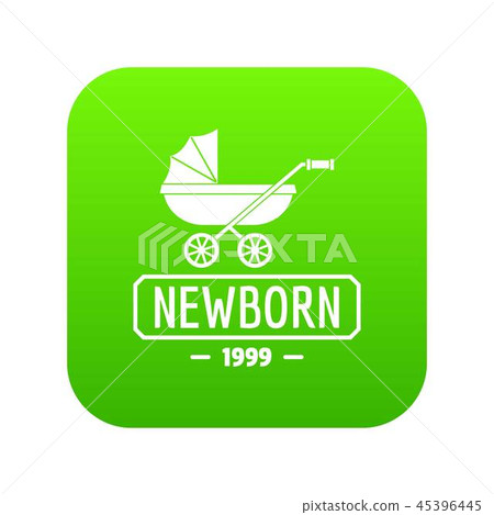Pram icon green vector Pram icon green vector 45396445