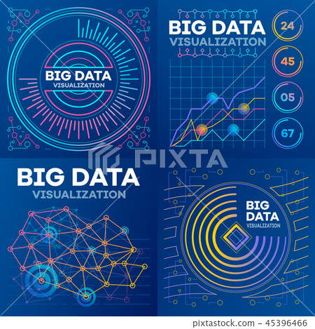 Visualization banner set, outline style Visualization banner set, outline style 45396466