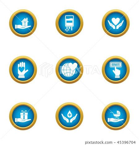 Rescue children icons set, flat style 45396704