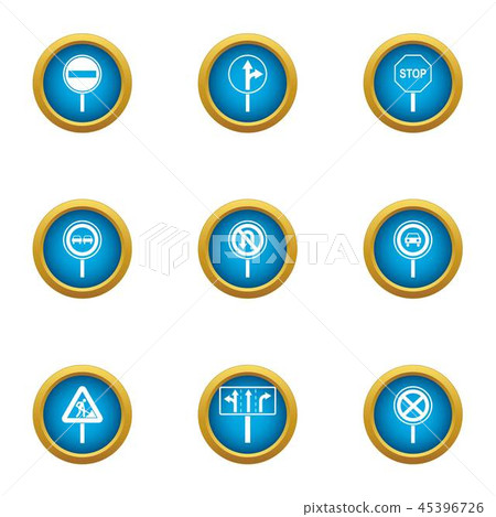 Travel guide icons set, flat style Travel guide icons set, flat style 45396726