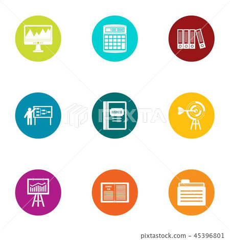 Error statistics icons set, flat style 45396801