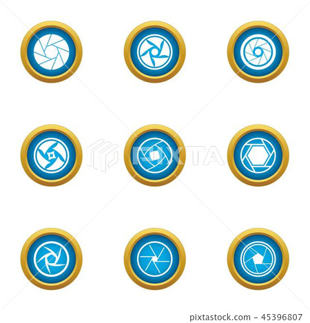Profile photo icons set, flat style 45396807