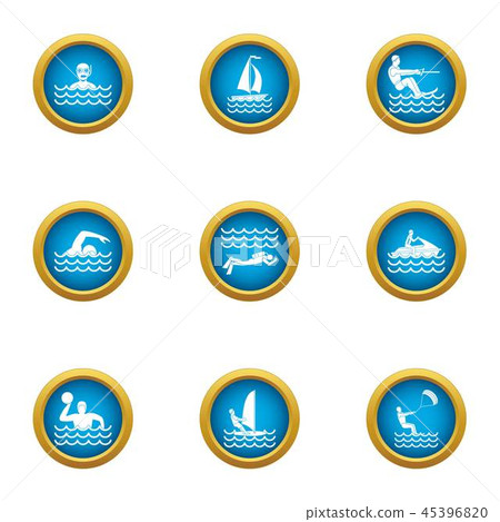 Float icons set, flat style - Stock Illustration [45396820] - PIXTA