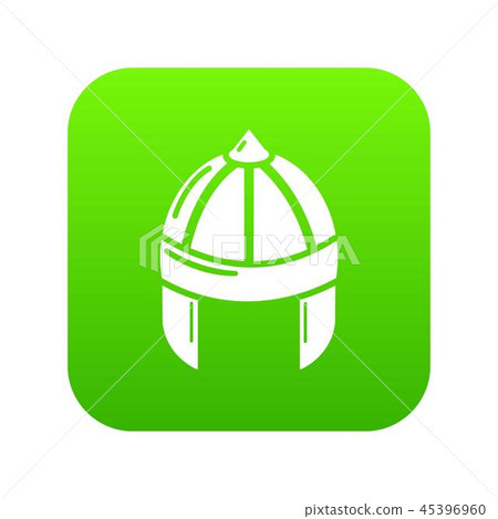 guard helmet icon Knight helmet guard icon green vector - Stock Illustration [45396960]