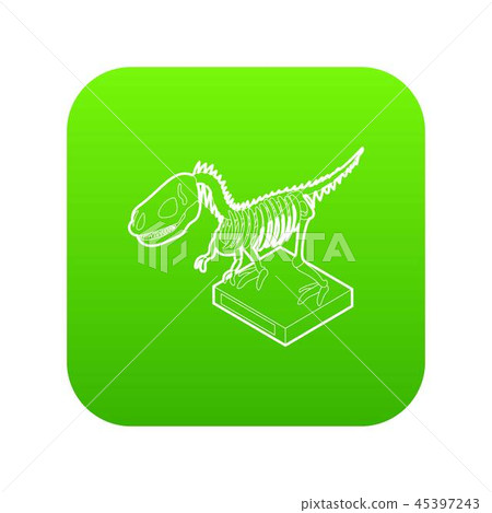 Dinosaur skeleton icon green vector Dinosaur skeleton icon green vector 45397243