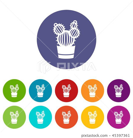Round cactus icon, simple style 45397361