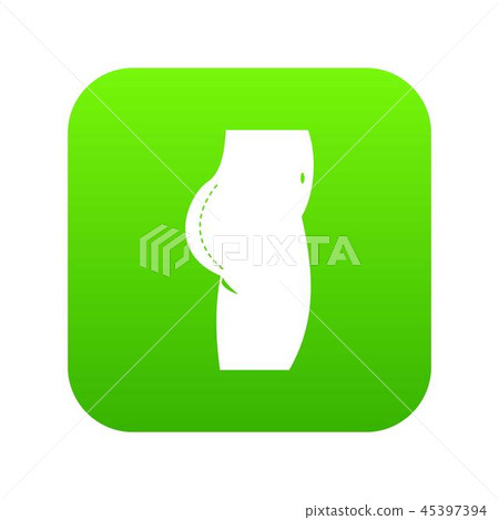 Plastic surgery of buttocks icon digital green 45397394