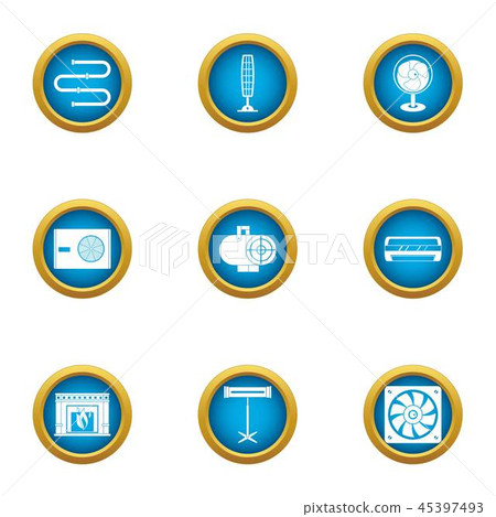 Thaw icons set, flat style 45397493