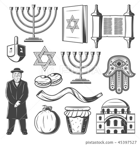 judiaism vector icons and symbols judiaism vector icons and symbols 45397527