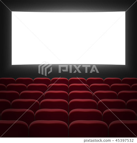 cinema hall with white screen cinema hall with white screen 45397532