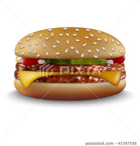 Burger on white background Burger on white background 45397598