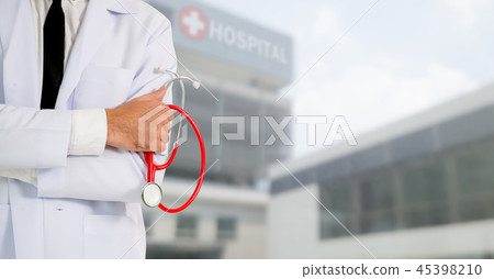 Young male doctor working at the hospital. Young male doctor working at the hospital. 45398210