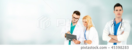 Doctor working in hospital with other doctors. Doctor working in hospital with other doctors. 45398283