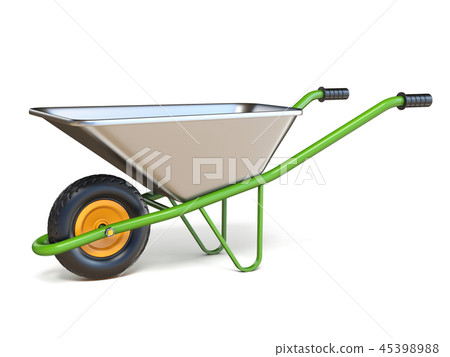 Wheelbarrow with green handles 3D 45398988