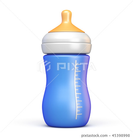 Blue baby bottle 3D - Stock Illustration [45398998] - PIXTA