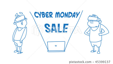 cyber monday sale concept men couple wearing 3d virtual reality glasses digital vision modern cyber monday sale concept men couple wearing 3d virtual reality glasses digital vision modern 45399137