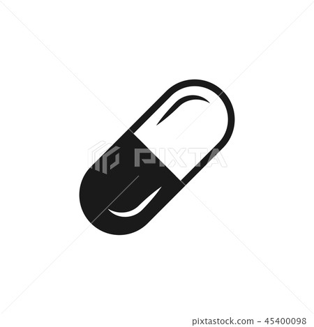 Pill flat icon vector medical drugs symbol Pill flat icon vector medical drugs symbol 45400098