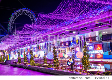 Tokyo Dome City Winter Illumination Stock Photo