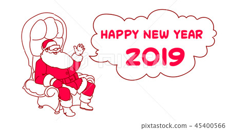 santa claus sitting armchair point cloud bubble winter holidays happy new year merry christmas santa claus sitting armchair point cloud bubble winter holidays happy new year merry christmas 45400566