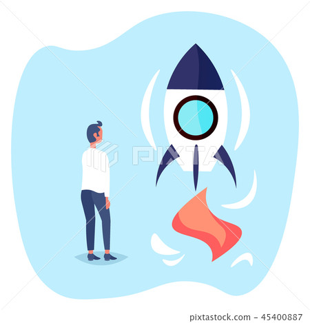 businessman launching rocket new startup project concept business man brainstorming strategy businessman launching rocket new startup project concept business man brainstorming strategy 45400887