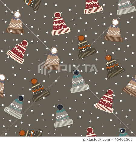 Winter seamless pattern for gift warp design. 45401505