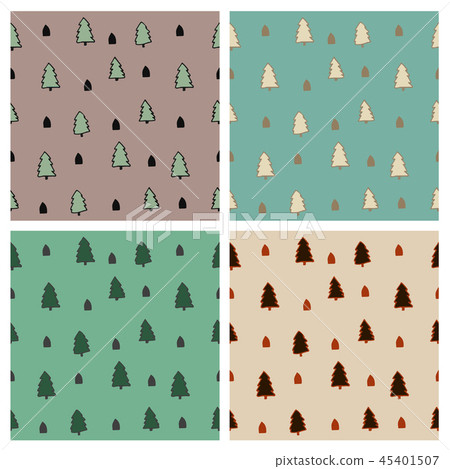 Set of winter seamles pattern for wrap gift design 45401507