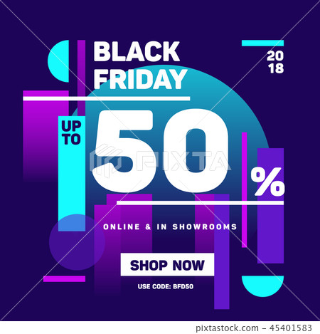 Black friday discount up to 50% banner, poster 45401583