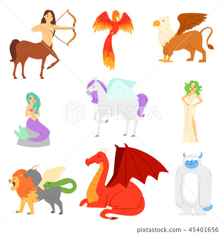 Mythological animal vector mythical creature... - Stock Illustration