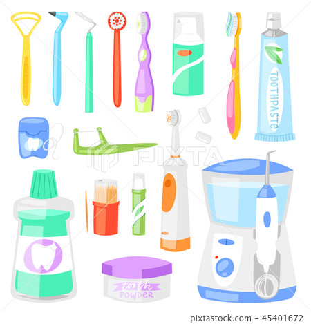 Toothbrush vector dental hygiene tooth brush for brushing teeth with toothpaste illustration 45401672