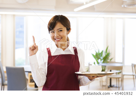 Cafe Restaurant Woman Young Woman Person Restaurant Clerk Waitress Part-time Part 45401932