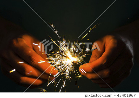 Sparkler Fire In Hand 45401967