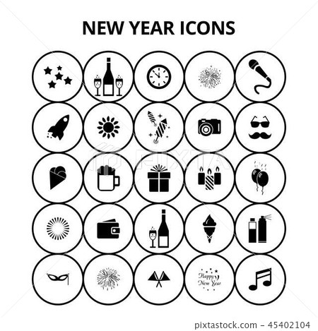 New Year Icons New Year Icons 45402104