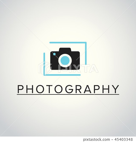 Photographer Logo White and Sky Blue  45403348