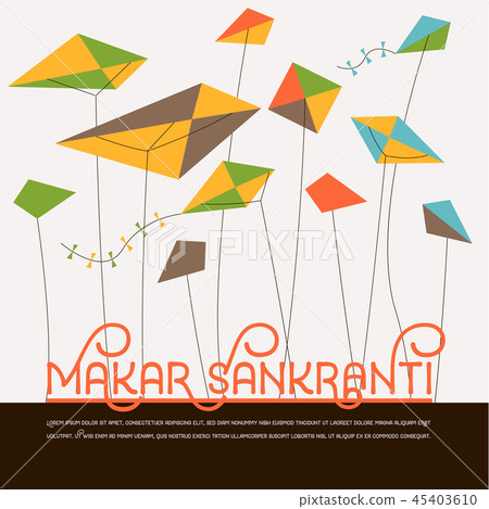Makar Sankranti festival celebration card 45403610