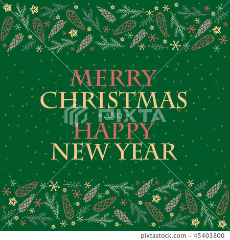 Merry Christmas and Happy new year card design 45403800