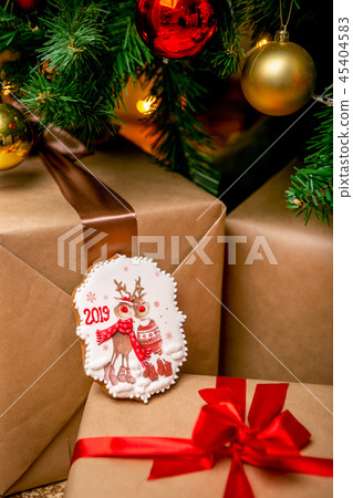 Cookie with deers and numbers 2019 Cookie with deers and numbers 2019 45404583