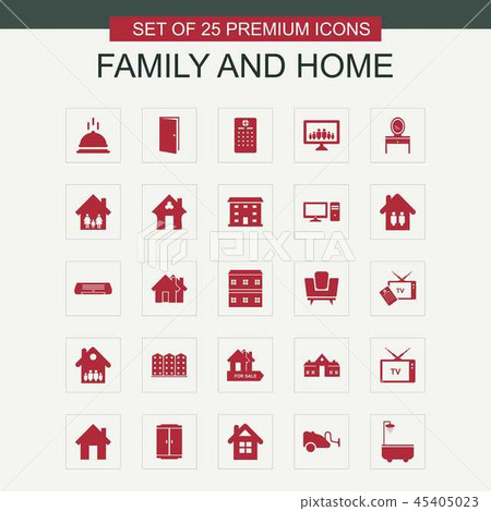 Family and Home icons set vector 45405023