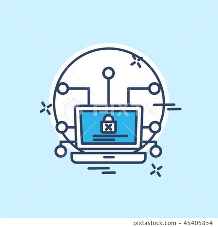 Cyber security icon light blue background vector Cyber security icon light blue background vector 45405834