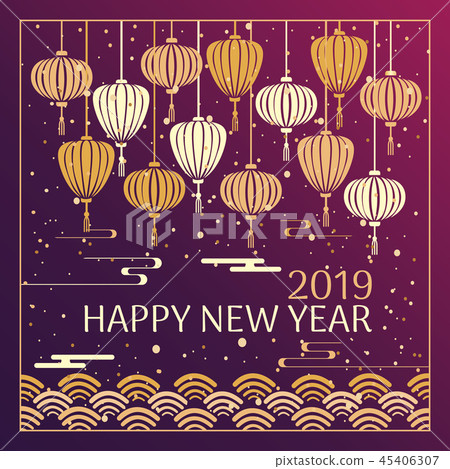 Happy chinese new year 2019, year of pig, zodiac 45406307