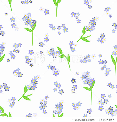 Forget-me-not flowers on white seamless pattern Forget-me-not flowers on white seamless pattern 45406367