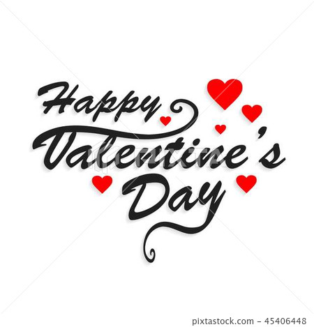 Happy Valentine's day simple typographic Happy Valentine's day simple typographic 45406448